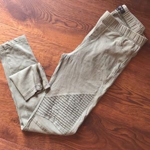 Moto jegging olive green